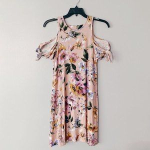 NWT Francesca's Open Shoulder Pink Floral Dress